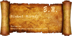 Biebel Mirkó névjegykártya